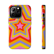 Retro Rainbow Star Groovy Tough Phone Case LavenderCeleste