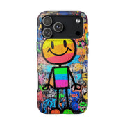 Rainbow Graffiti Smiley Tough Phone Case LavenderCeleste