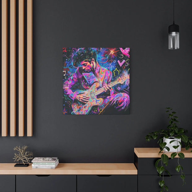 Electric Purple Guitar Legend Matte Canvas Art LavenderCeleste