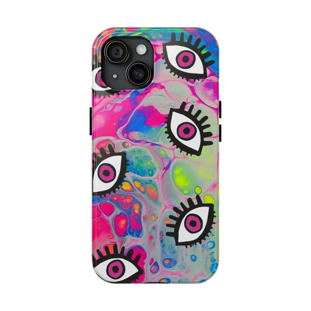 Hot Pink Evil Eye Psychedelic Tough Phone Case LavenderCeleste
