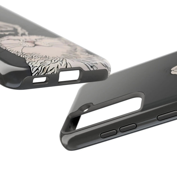 Skeleton Scratch Cat Gothic Humor Tough Phone Case LavenderCeleste