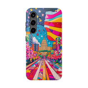 Washington DC Psychedelic Capitol Rainbow Tough Phone Case LavenderCeleste