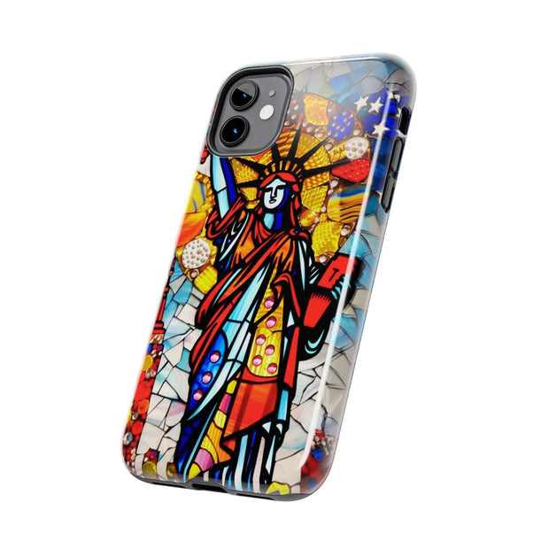 Statue of Liberty Mosaic Art Tough Phone Case LavenderCeleste