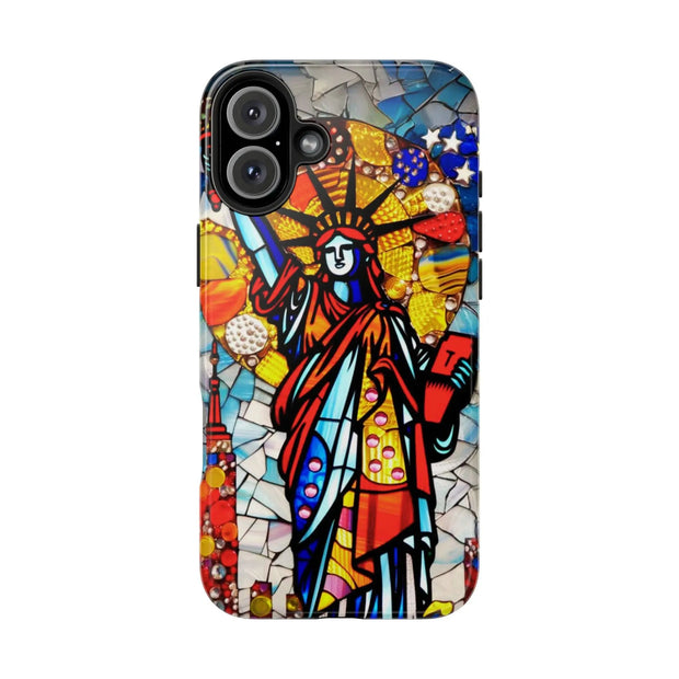 Statue of Liberty Mosaic Art Tough Phone Case LavenderCeleste