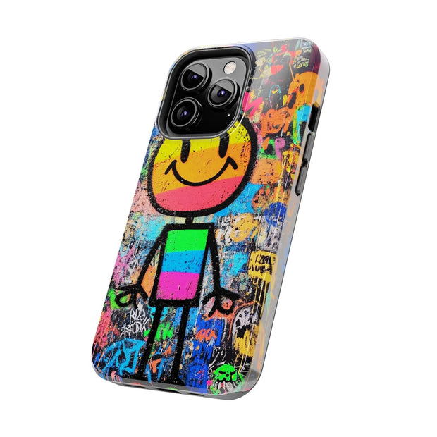 Rainbow Graffiti Smiley Tough Phone Case LavenderCeleste