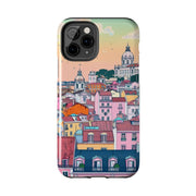 Lisbon Portugal Tough Phone Case – Pastel City Skyline Aesthetic