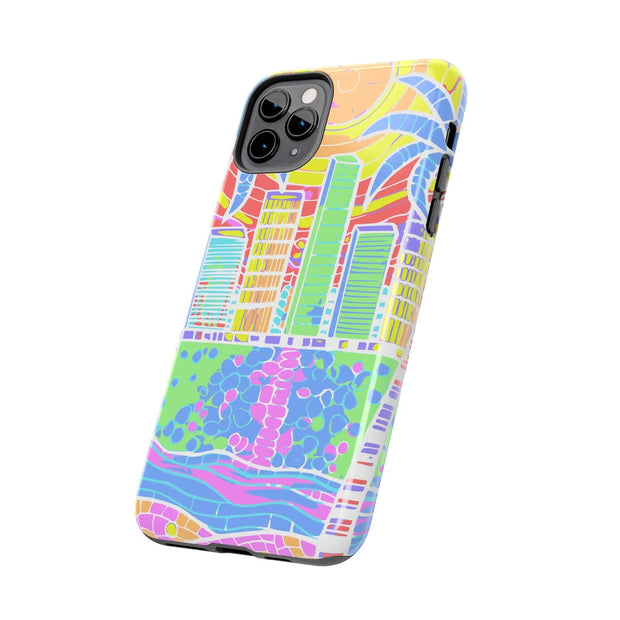 South Beach Miami Mosaic Art Tough Phone Case LavenderCeleste