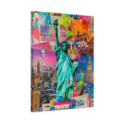 Vibrant New York Collage Matte Canvas – Statue of Liberty Pop Art Printify