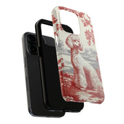 Red Toile de Jouy Poodle Aesthetic Phone Case WOYC