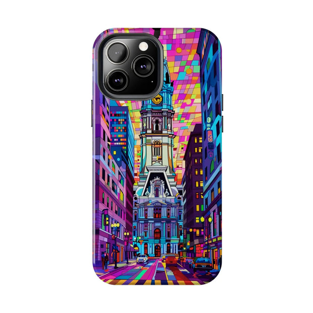 Philadelphia Pop Art Skyline Tough Phone Case LavenderCeleste