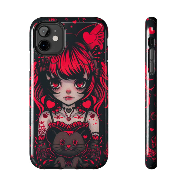 Kawaii Gothpunk Red Heart Tough Phone Case