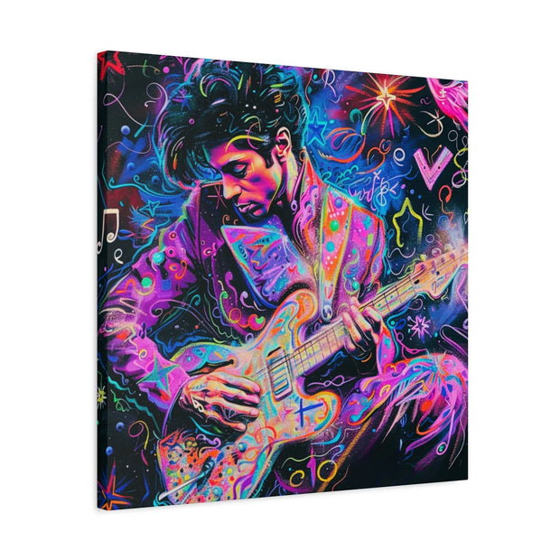 Electric Purple Guitar Legend Matte Canvas Art LavenderCeleste