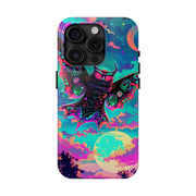 Mothman Tough Phone Case – Psychedelic Neon Cryptid Aesthetic - LavenderCeleste