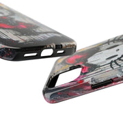 Goth Bow Cat Graffiti Pop Art Tough Phone Case LavenderCeleste