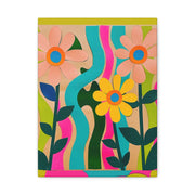 Groovy Paper Cut Flower Matte Canvas Art Printify