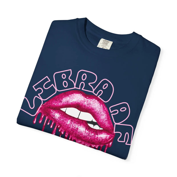 Libra AF Shirt – Hot Pink Dripping Lips Zodiac Graphic Tee