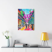 Vibrant New Orleans Jazz Street Matte Canvas – French Quarter Music Scene Printify