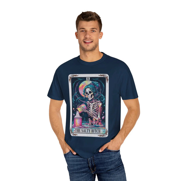 The Salty Bitch Skeleton Tarot Comfort Colors Tee LavenderCeleste