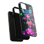 Kawaii Gothic Succubus Neon Heart Tough Phone Case