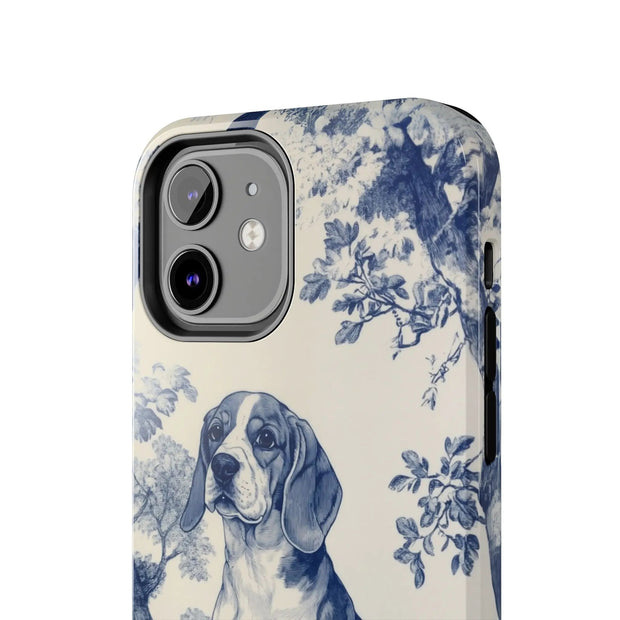 Blue Toile Beagle Country Scenic Tough Phone Case LavenderCeleste