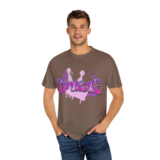 Taurus Queen Y2K Bubble Letter Comfort Colors Tee LavenderCeleste