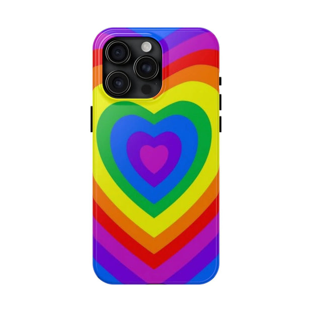 Pride Rainbow Heart Tough Phone Case LavenderCeleste