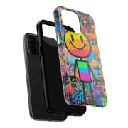 Rainbow Graffiti Smiley Tough Phone Case LavenderCeleste
