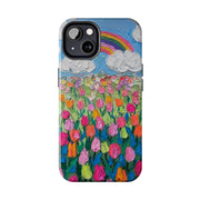 Rainbow Tulip Field Tough Phone Case LavenderCeleste