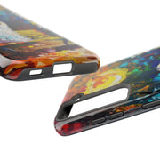 Lonely Ghost Tough Phone Case – Abstract Fall Park Bench Painting