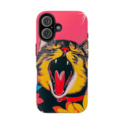 Yawning Cat Pop Art Bright Retro Aesthetic Tough Phone Case LavenderCeleste