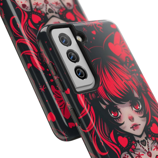 Kawaii Gothpunk Red Heart Tough Phone Case