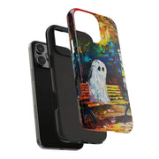 Lonely Ghost Tough Phone Case – Abstract Fall Park Bench Painting