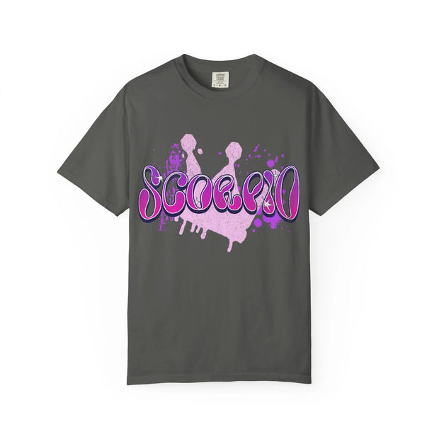 Scorpio Queen Graffiti Zodiac Comfort Colors Tee LavenderCeleste