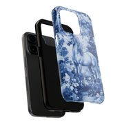 Blue Toile Horse Country Scenic Tough Phone Case LavenderCeleste