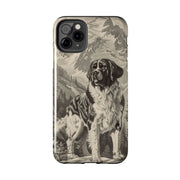 Saint Bernard Toile de Jouy Vintage Tough Phone Case LavenderCeleste