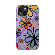 Retro Y2K Flower Power Pastel Tough Phone Case LavenderCeleste