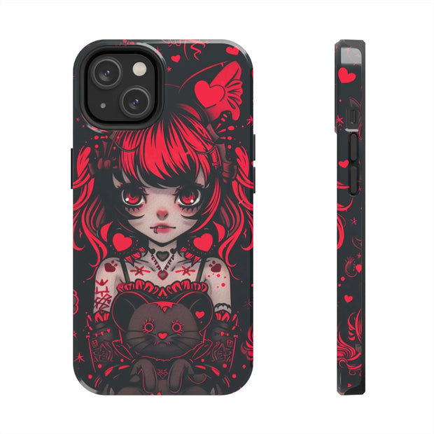 Kawaii Gothpunk Red Heart Tough Phone Case