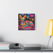 Neon Sphynx Love Pop Art Matte Canvas Wall Art LavenderCeleste