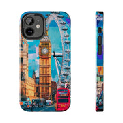 London Big Ben Collage Tough Phone Case – Vibrant City Pop Art Design