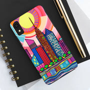 Tulsa Oklahoma Retro Pop Skyline Tough Phone Case LavenderCeleste