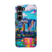 Los Angeles Hollywood Skyline Tough Phone Case – Vibrant Pop Art City Design - LavenderCeleste