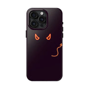 Neon Devil Eyes Tough Phone Case – Minimal Dark Glow Aesthetic Printify