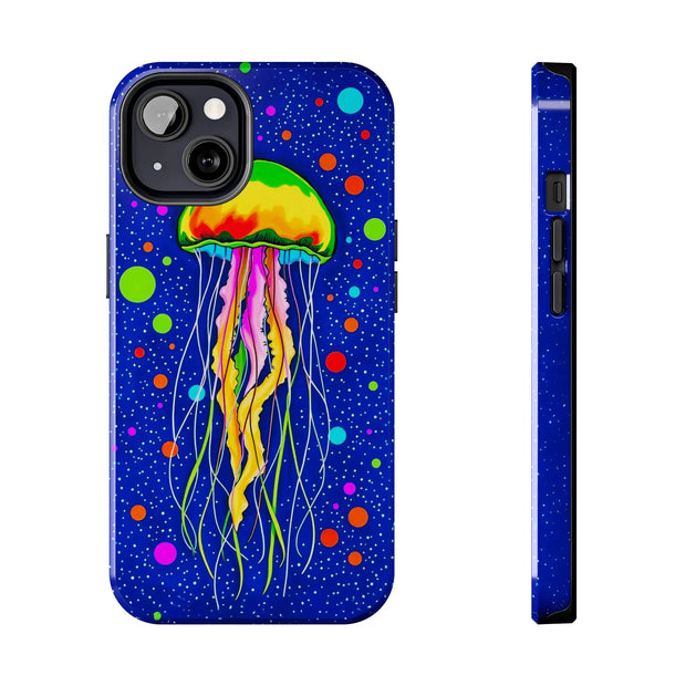 Vibrant Neon Jellyfish Cosmic Sea Tough Phone Case