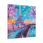 Pink Paris Eiffel Tower Dreamy Matte Canvas Art LavenderCeleste