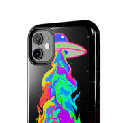 Psychedelic Neon UFO Abduction Tough Phone Case LavenderCeleste