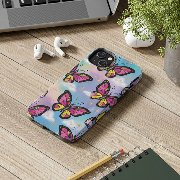 Retro Pop Art Butterfly Sky Tough Phone Case