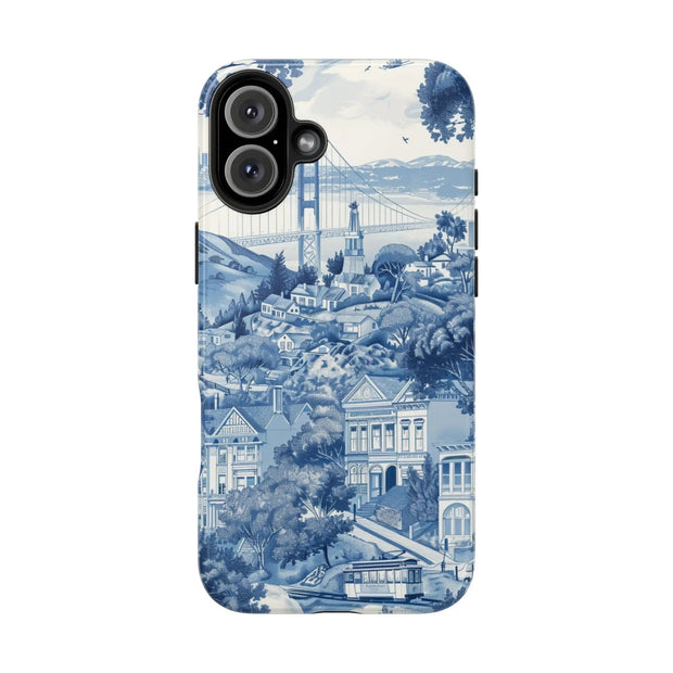 San Francisco Toile de Jouy Scenic Tough Phone Case LavenderCeleste