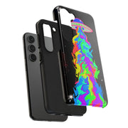 Psychedelic Neon UFO Abduction Tough Phone Case LavenderCeleste