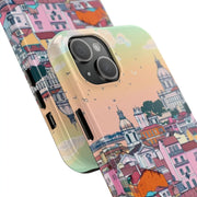 Lisbon Portugal Tough Phone Case – Pastel City Skyline Aesthetic