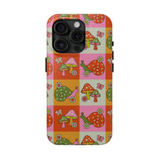 Retro Groovy Snail and Mushroom Tough Phone Case LavenderCeleste